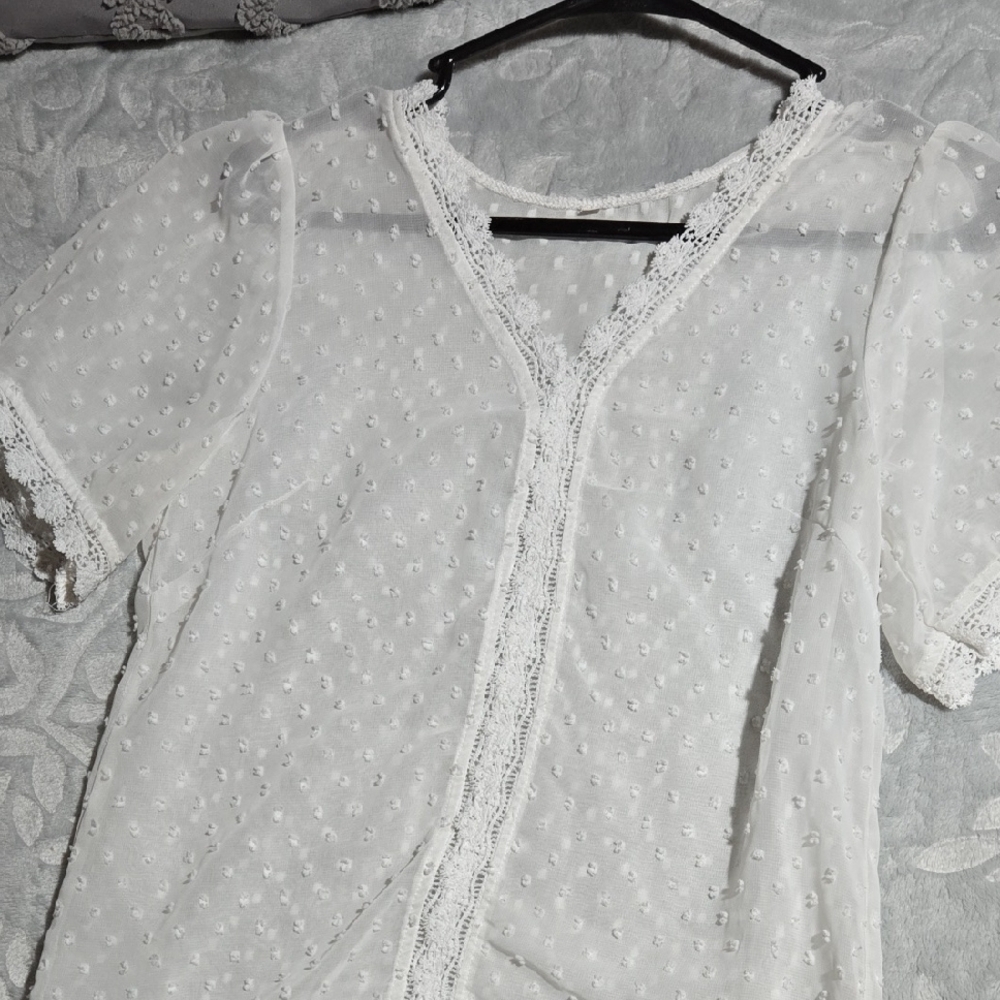 Elegant Sheer Lace Blouse
